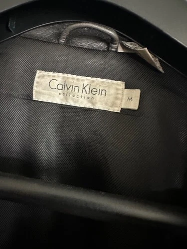 Superb Heavy Vintage Leather Jacket from Calvin Klein Collection (1995) Size M image 6