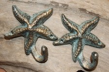 2 WALL HOOKS,Starfish, Sea Life, Bathroom Tow...