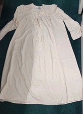 Vtg Erika Taylor Intimates Long White Nightgown Lrg Satin Outside, Cotton Inside
