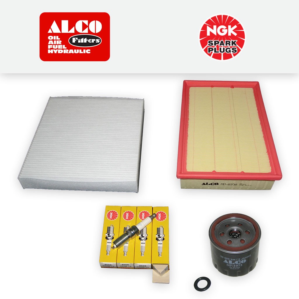 SERVICE KIT FORD FOCUS MK2 1.6 16V ALCO OIL AIR CABIN FILTERS PLUGS (2004-2007)