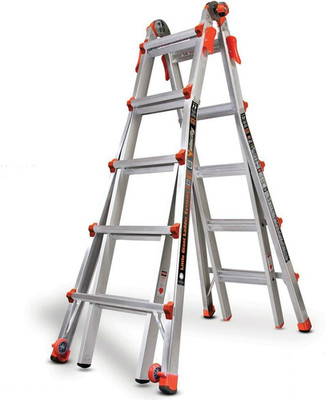Velocity 26 Ft Multi-Position Aluminum Ladder with Wheels, 300 Lbs Capacity