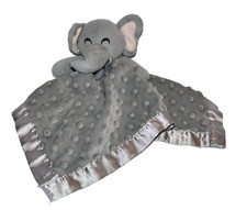 Pro Goleem Gray Elephant Lovey Security Blanket Minky Dot Satin crinkle ears