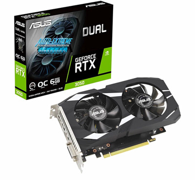 ASUS Dual NVIDIA GeForce RTX 3050 OC Edition 6GB GDDR6 HDMI PCIe x16