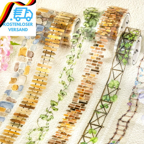 Scrapbooking ZubehöR Stickers Set, 6 Rolls Pet Plant Washi Tape Stickers, Blumen-image