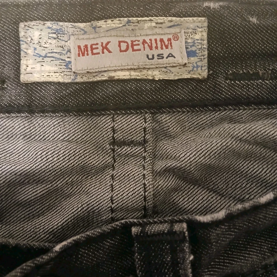 Jeans preto masculino MEK denim Plymouth botão reto mosca tamanho 33/34 - Imagem 4 de 4