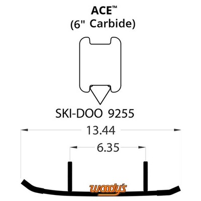 Woody's Ace 6.0'' Carbide Runners Ski Doo MX Z Adrenaline 800 H.O. (2004-2005)
