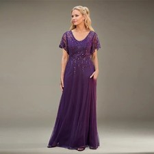 Exquisite Beadings Chiffon Mother of the Bride Dresses A-Line Long Guest Gowns