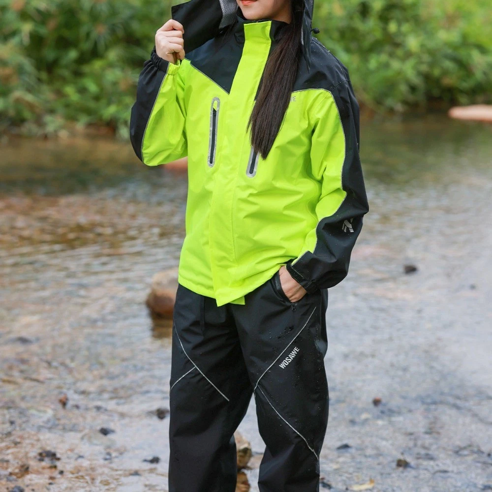 Waterproof Windproof Motorcycle Rain Gear Jacket with Pants Outdoor Adventure
