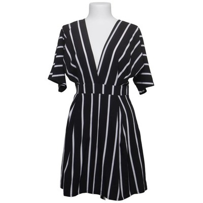 Shein, Kleid, Größe: 36, Schwarz/Weiß, Polyester, Streifen, Damen #MRI
