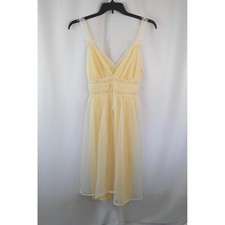 Vintage Gotham Gold Stripe Yellow Nightie Lace Baby Doll Lingerie