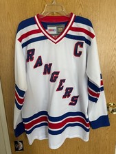 Mark Messier New York Rangers White Away Captains Jersey CCM Size Medium