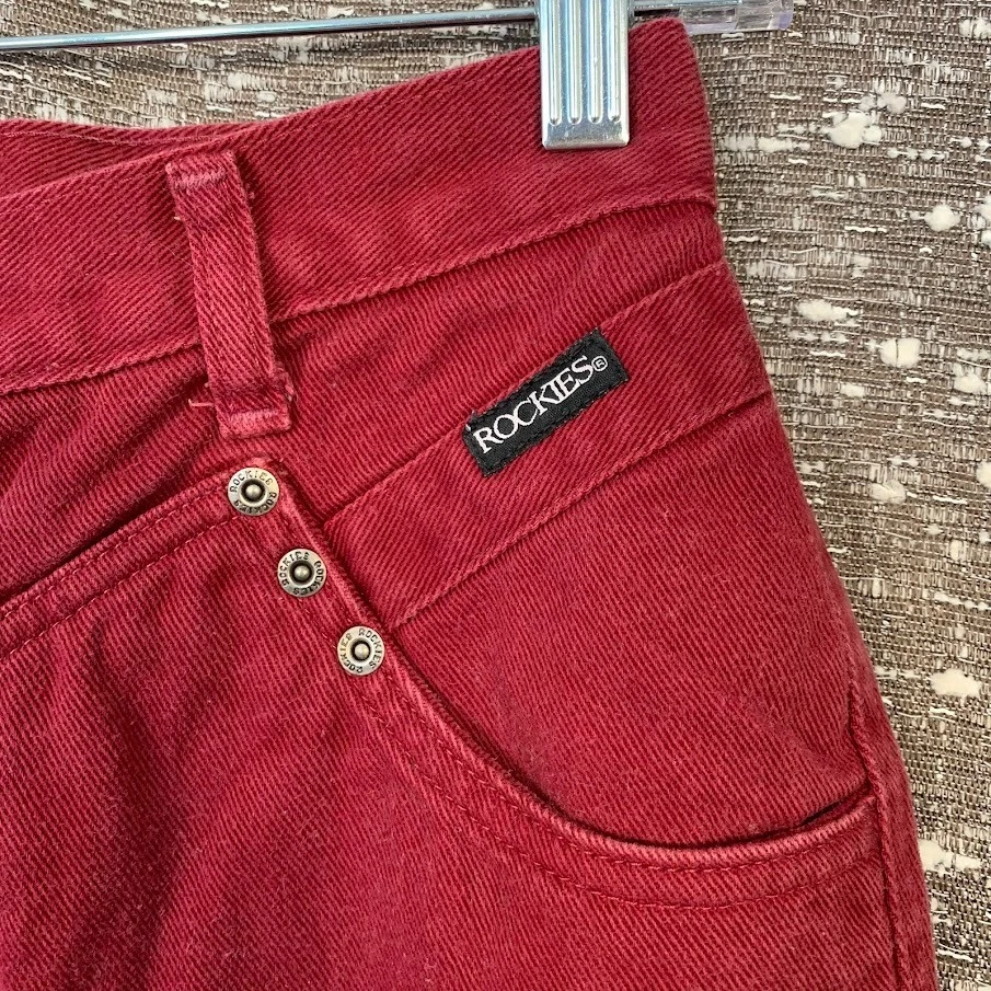 Vintage Rocky Mountain High Rise Bareback Red Jeans Rockies Western Womens - Image 4 of 4