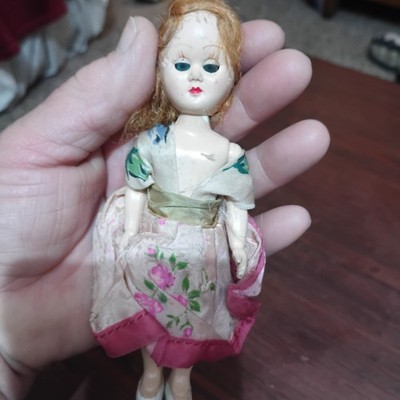 Small Doll Figure, Red Hair, Light Complexion, Plastic Material