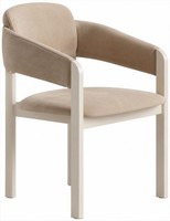 Esszimmerstuhl Beige Polsterstuhl Armlehnen Holz Modern Komfort