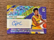 2019 Panini Donruss Optic Fast Break Signatures Gold Prizm /10 Quinn Cook Auto