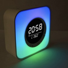 Bluetooth Touch LED Wake Up Alarm Clock Night Light Battery Stereo Case