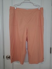 ALFRED DUNNER Capri Pants Women's Sz 24W Cotton Cantaloupe Pull On Pockets NWT