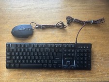 Skytech Black Rainbow Backlit Wired Gaming Keyboard and Mouse Combo for PC