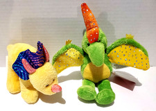 Russ Berrie Triceratops Cero 7" Pterodactyl Terri 9" Plush Set Of 2
