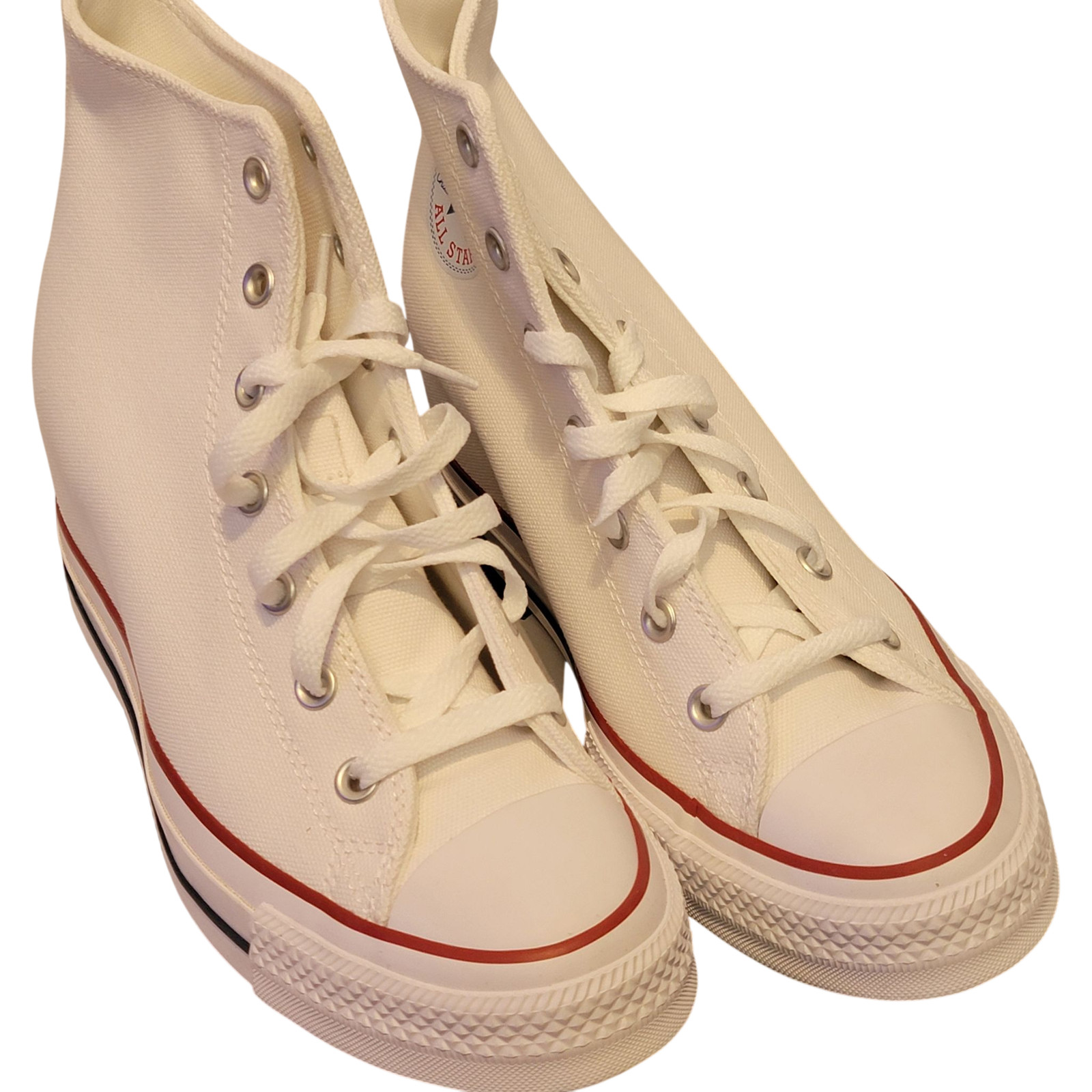 Converse Chuck Taylor All Star Womens 10.5 Hi White Canvas Wedge Hidden Heel thumbnail 3