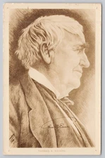 Portrait, Thomas Edison, Artcraft Photo Co. East Rutherford, New Jersey Postcard