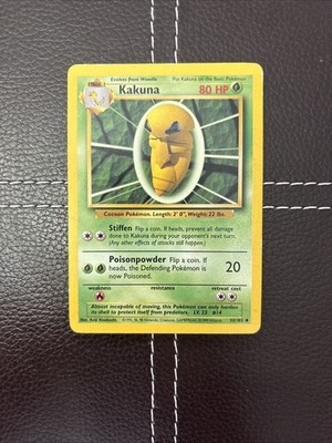 Pokemon TCG - Kakuna - 33/102 - Unlimited Base Set - LP Uncommon (1999)