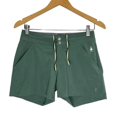Smartwool Hiking Shorts Womens XS Green Merino Wool Sport Run Gorpcore