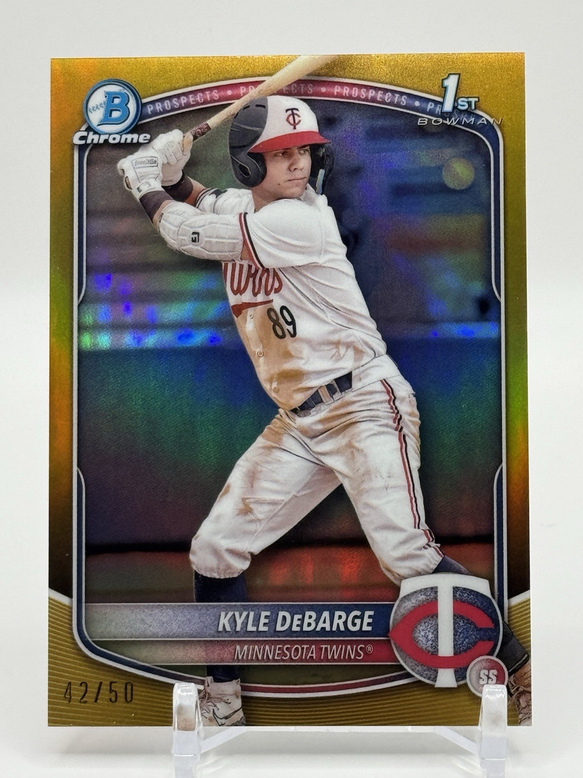 2025 Bowman Chrome Kyle DeBarge #BCP-139 1st Gold /50 MIN Twins 1st Rounder