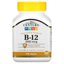 21st Century Vitamin B12 Energy Support 110 Count Gluten Free Laboratory Tested