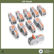 1 In 2 Out Wire Connector Clamp Lever Terminal Block 10 Pcs