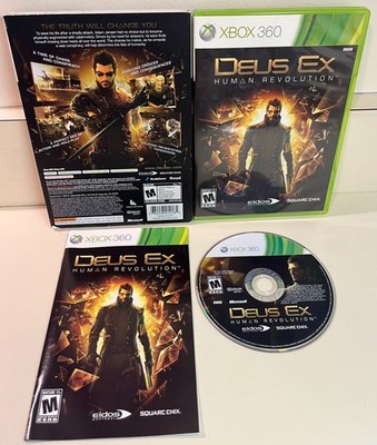 Deus Ex Human Revolution Xbox 360 / One / Series X Game + Manual, Slipcover, CIB