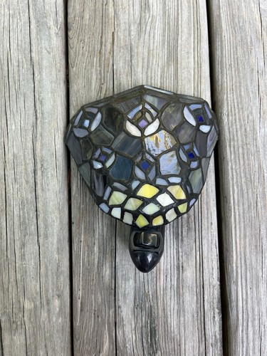 Meyda Night Light 5.5" Wide Tiffany Peacock Feather