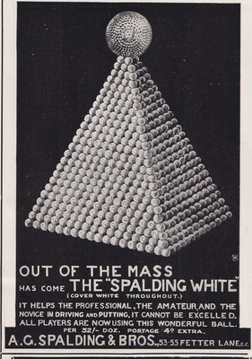 Vintage Reklame, The Spalding White, Golfball, 1905, The Spalding White 