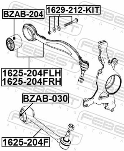 Fits FEBEST BZAB-204 BUSHING, FRONT LOWER CONTROL ARM
