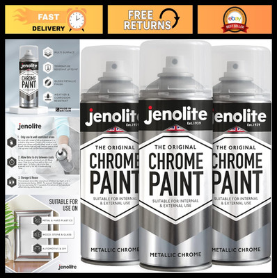 Chrome Spray Paint - Smooth Finish for Metal, Plastic & More - Multi-Surface, 3x