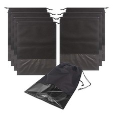 8 PCS Shoe Bags for Travel Non-Woven Large Shoes Pouch X-large, Black 8PCS-T