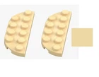 LEGO 2x Plate 2x6 Rounded Brick Yellow - 6210759 18980 Round Plate Beige
