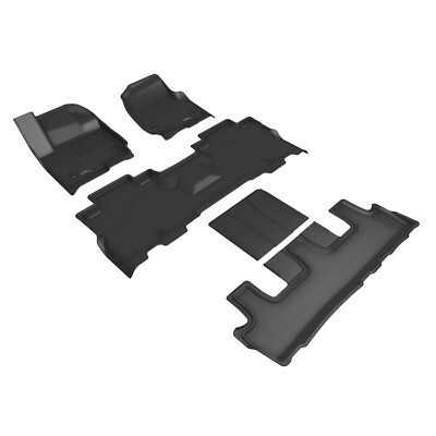 3D Maxpider 18-24 Fits Ford Expedition Max Kagu Black 1st 2nd 3rd Row Floor Mat