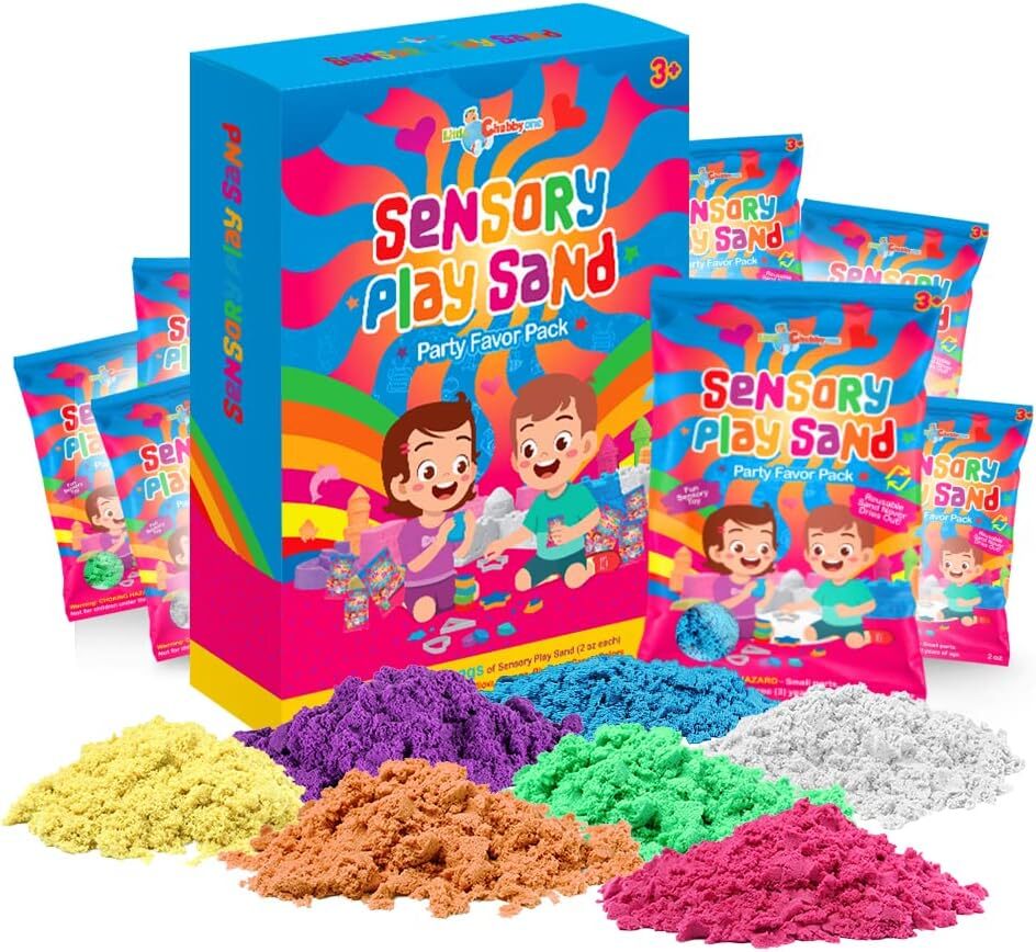LITTLE CHUBBY ONE 8 Color Kids Play Sand Set - 5 Lbs of Sand - Toy Magic Sand Se