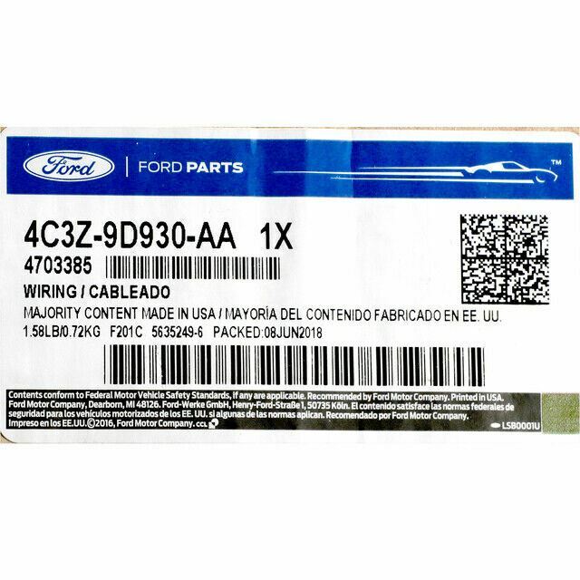 Conjunto de cableado para Ford F Series Super Duty 2004-2005 (N/P 4C3Z9D930AA)