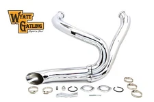 Chrome 2 into 1 Exhaust Pipe Header Kit for FXST FXDWG 2012-2017 Harley Davidson