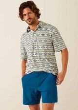 Ariat Men's All Over Print Polo Shirt White 10055185