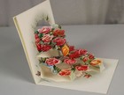 D7/ alte Klappkarte mit 3D Rosen Motiv - Glückwunsch zum Geburtstag - 28x15 /S89