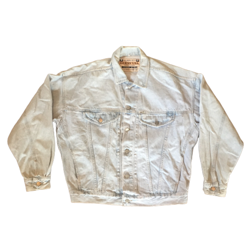Guess Vintage Mens Size L Lite Wash Denim Jacket Hipster | eBay