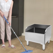Commercial Stainless Steel Floor Mop Sink - 24" x 16" x 22", 12" Deep Basin
