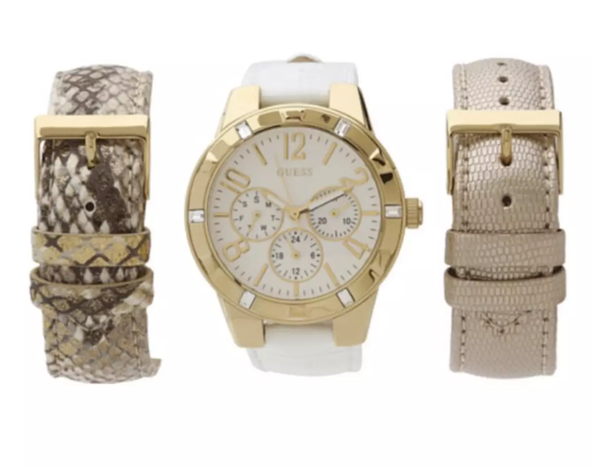 Guess watch shop interchangeable leather strap