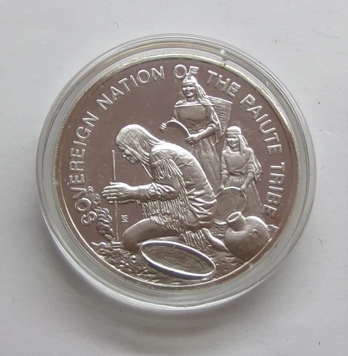 1972 Sovereign Nation of the Paiute Indian Tribe  .999 Silver Proof Round