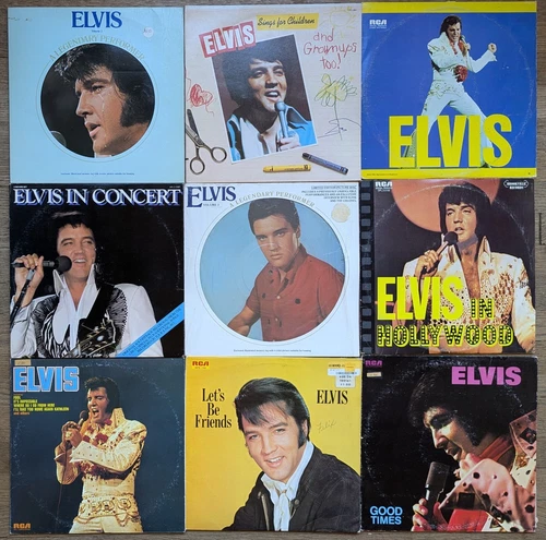 Elvis Presley 9 ALBUM LOT W/PICTURE DISC, GERMAN IMPORT, BOOKLETS, INSERTS, SLVS