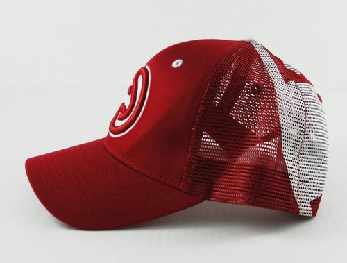 Atlanta Hawks Retro Logo Red White Mesh Back Snapback Hat Cap Embroidered Zephyr - Picture 4 of 6