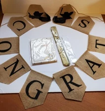 Graduation Party Pack 1 Banner 30 Invitations 2 Hanging Tissue Decorations 